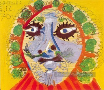Tete d Man face 1970 cubiste Pablo Picasso Peinture à l'huile